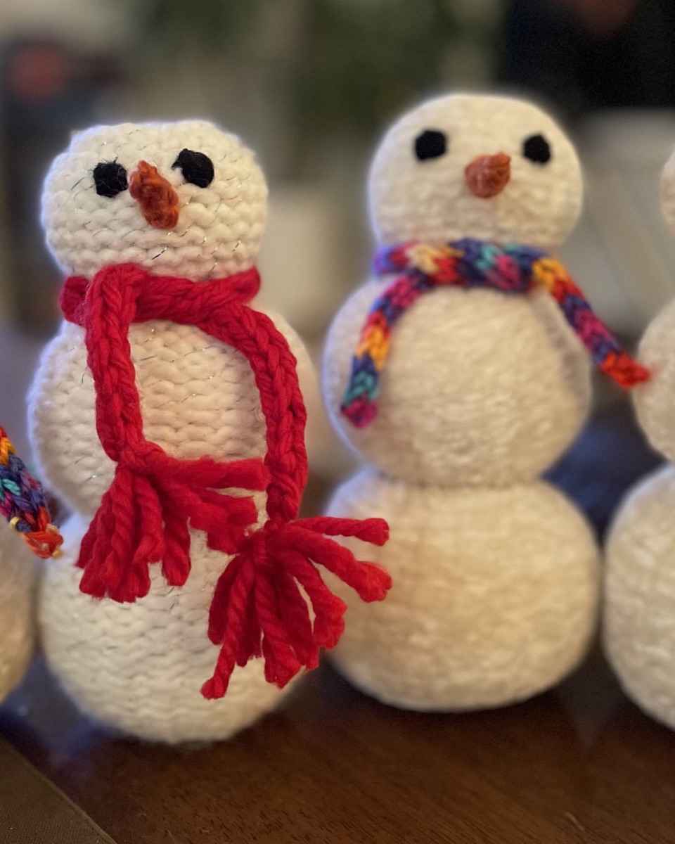 Knit Snowmen, Close Up