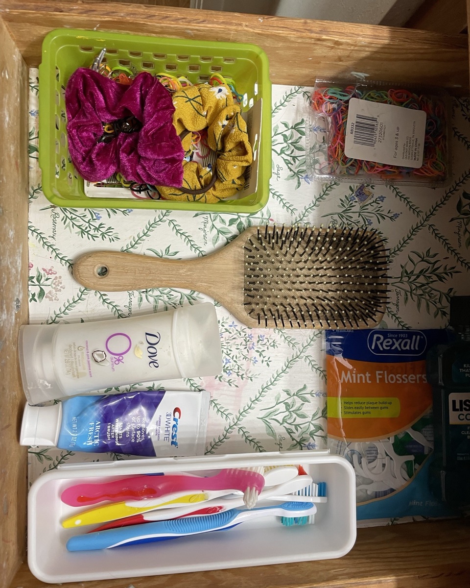 Bathroom Drawer after organizing