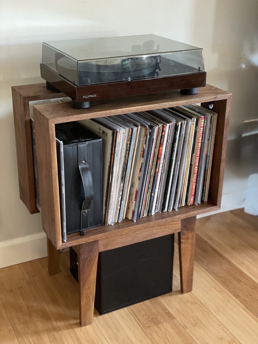 Walnut Record Stand